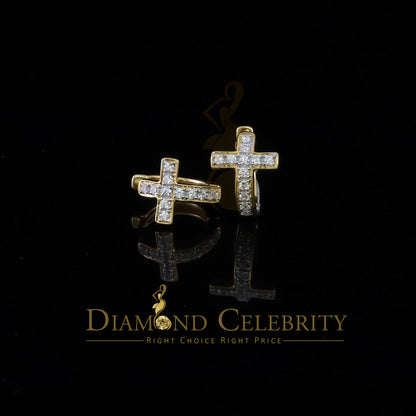 DiamondCelebritees  Yellow 925 Sterling Silver 0.72ct Cubic Zirconia Women's & Men's Hoop Earrings
