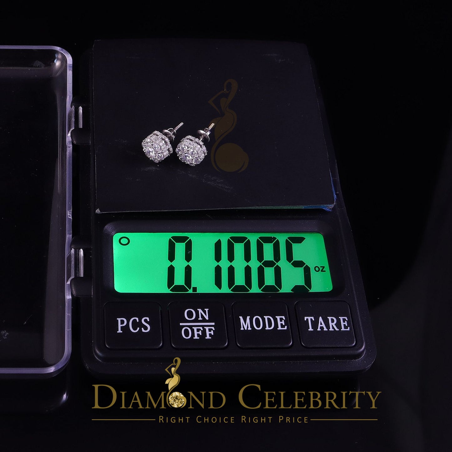 DiamondCelebritees  1.50ct Cubic Zirconia 925 White Silver Sterling Hip Hop Floral Women's Earrings