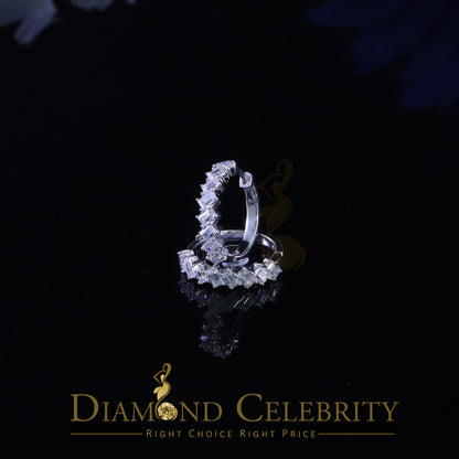 Diamondcelebritees 1.48 ct Moissanite Baugutte White 925 Sterling Silver Women's Hoop Earrings