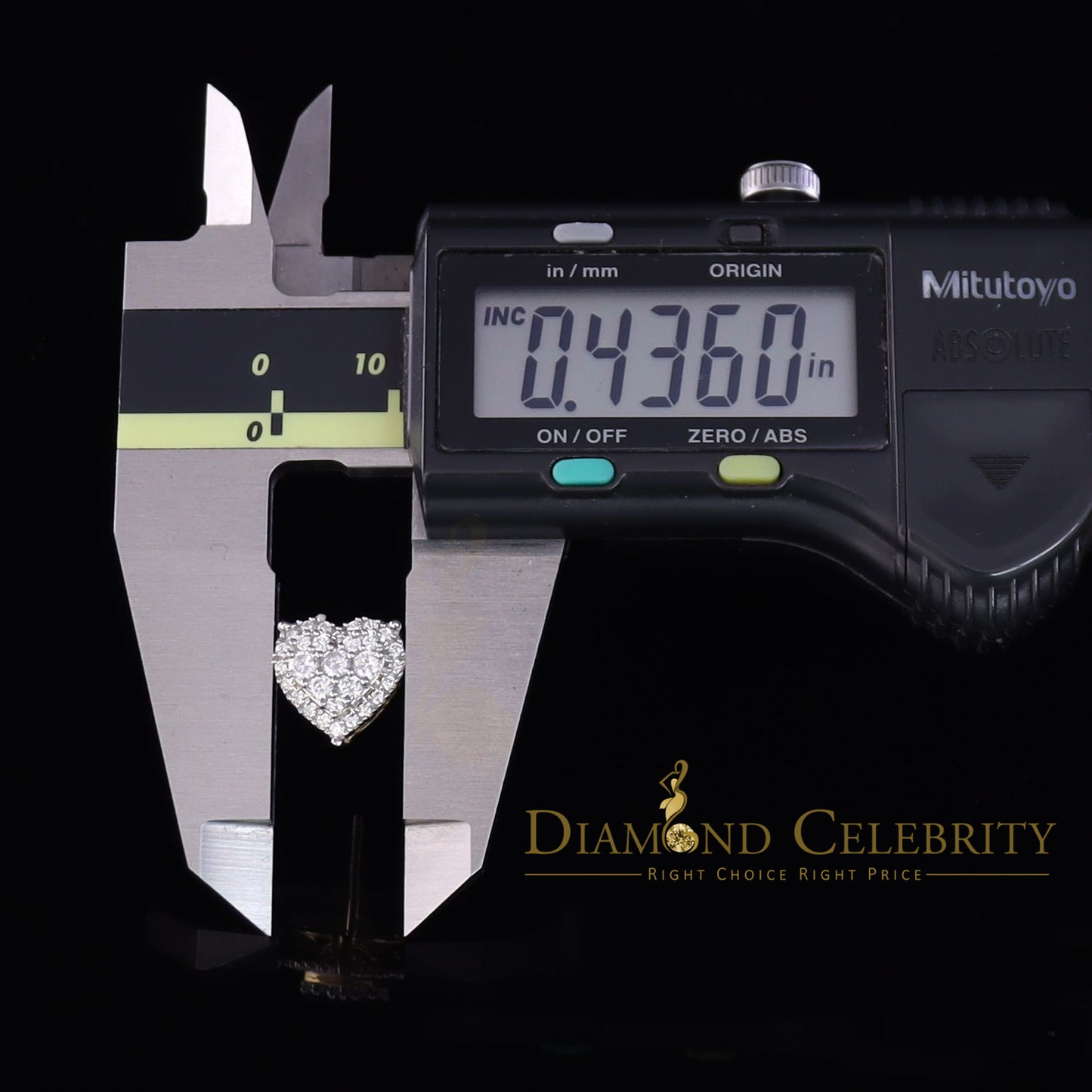 DiamondCelebritees  925 Sterling Yellow Silver 1.64ct Cubic Zirconia Heart Women's Stud Earrings