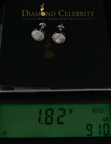 DiamondCelebritees  White Sterling Silver 0.78ct Cubic Zirconia Ladies 925 Hip Hop Round Earrings