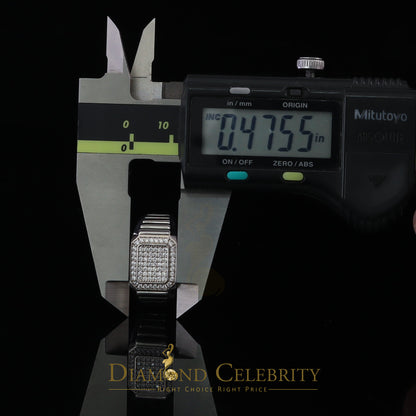DiamondCelebritees 925 White Silver 0.75ct Cubic Zirconia Square Engagement Men's Ring Size 10