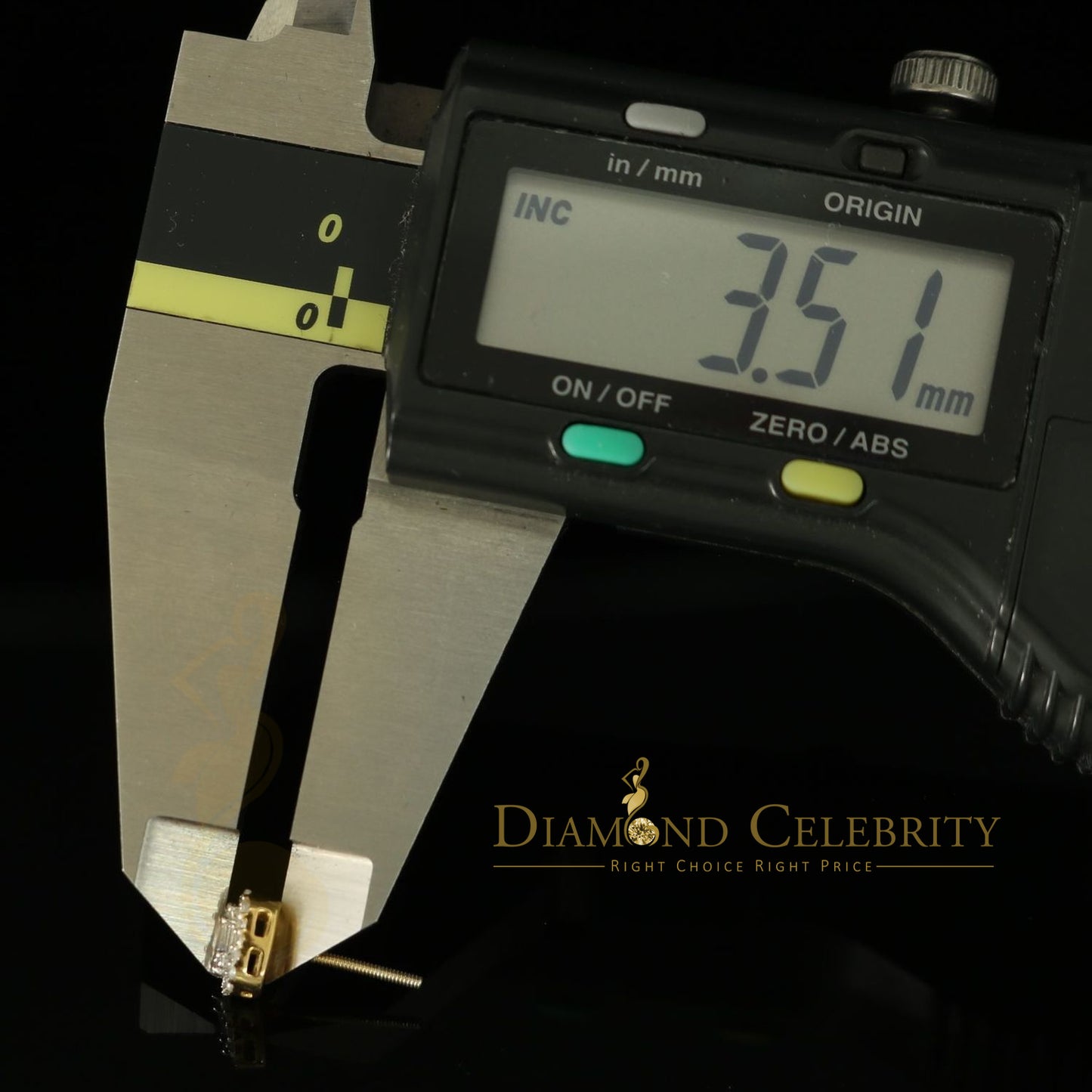 DiamondCelebritees  925 Yellow Silver 0.64ct Cubic Zirconia Women's & Men's Hip Hop Square Earrings