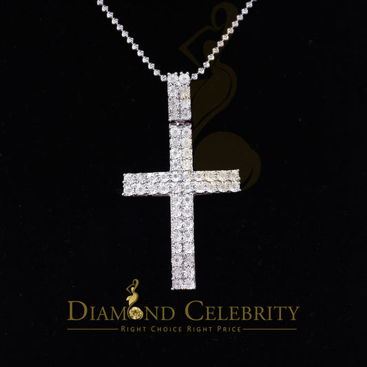 DiamondCelebritees  Real 0.33ct Diamond Sterling Silver CROSS White Charm Fashion Necklace Pendant
