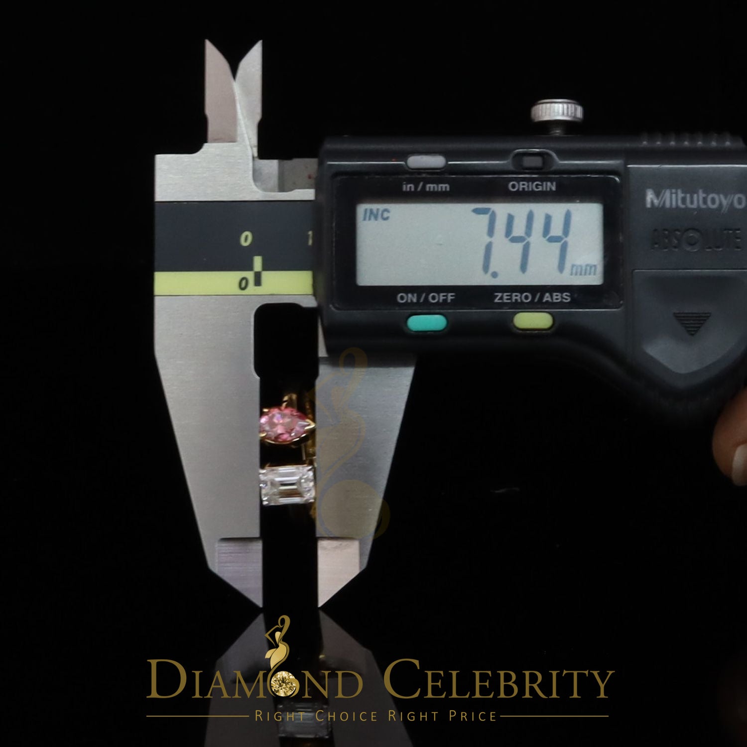 DiamondCelebritees 2.00CT Women's Silver Yellow VVS D Pink Moissanite Toi et Moi Engagement Ring SZ7