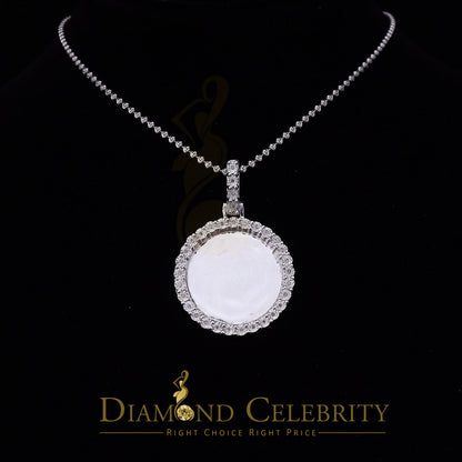 DiamondCelebritees Real 0.50ct Diamond 925 Sterling Silver 1.25" PICTURE Fashion White Pendant