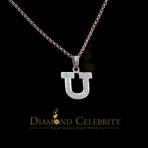 Attractive Sterling SilverAll Alphabet Letter White Pendant with Cubic Zirconia