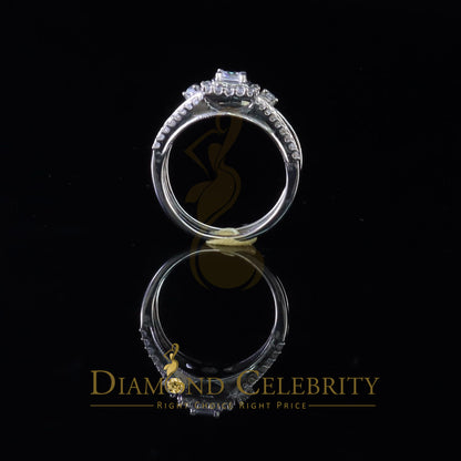 DiamondCelebritees 1.75ct Cubic Zirconia White Sterling Silver Men's/ Women 2PC Bridal Rings Size 7