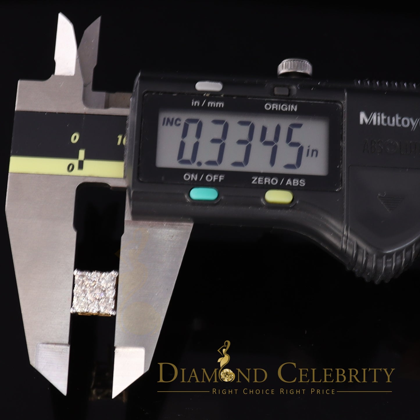 DiamondCelebritees 10K Real Yellow Gold with Real 1.50ct Diamonds Square Stud Earrings