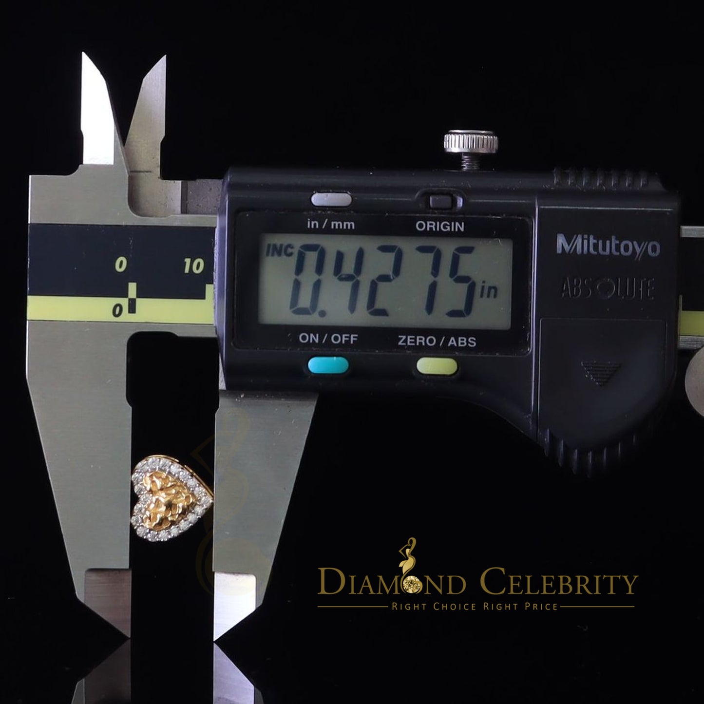 DiamondCelebritees 1.50ct Moissanite Yellow 925 Sterling Silver Women's Heart Shape Nugget Earrings