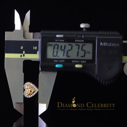 DiamondCelebritees 1.50ct Moissanite Yellow 925 Sterling Silver Women's Heart Shape Nugget Earrings