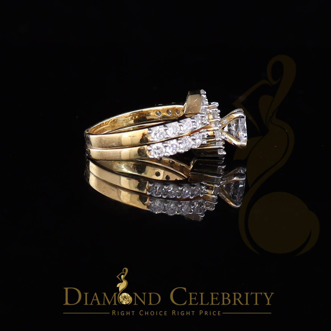 DiamondCelebritees 5.25ct Yellow 925 Sterling Silver Round Cubic Zirconia Women Bridal Ring Size 8
