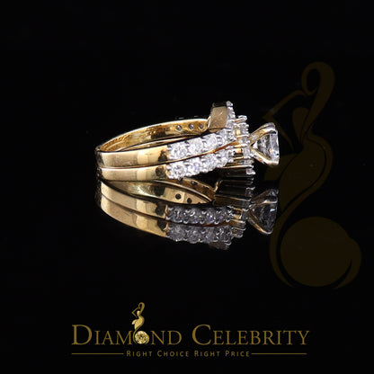 DiamondCelebritees 5.25ct Yellow 925 Sterling Silver Round Cubic Zirconia Women Bridal Ring Size 8