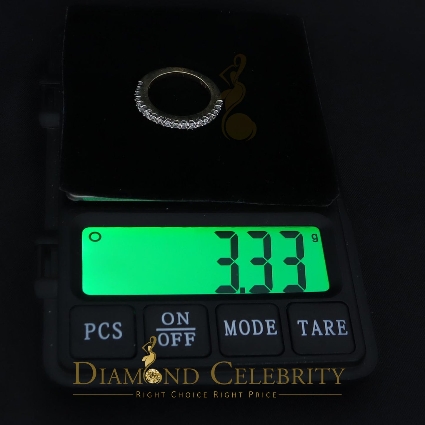 DiamondCelebritees 1.40ct 925 Sterling Yellow Silver Round Cubic Zirconia Women's/Men's Ring Size 7