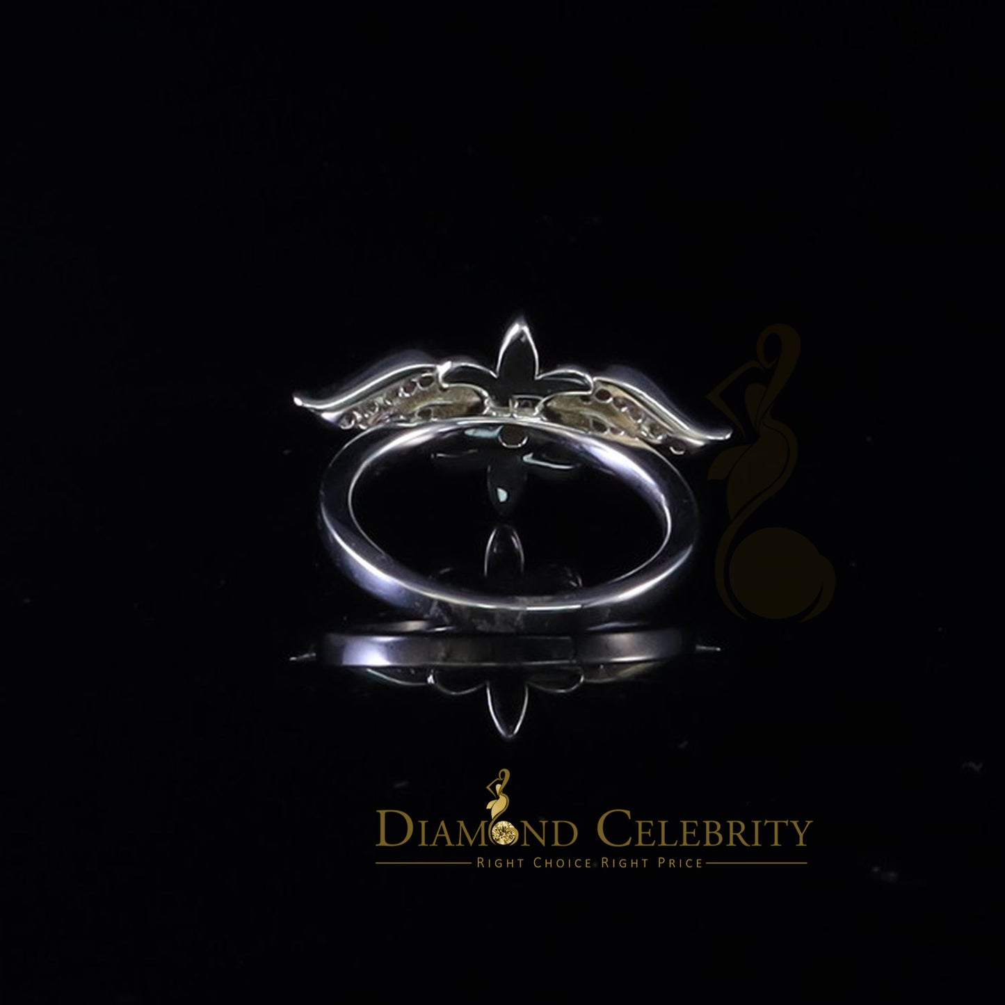 DiamondCelebritees 925 Sterling White Silver 0.75ct Cubic Zirconia Butterfly Womens Ring Size 6