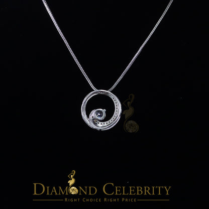 DiamondCelebritees Fancy Circle Shape 2.50ct Sterling Silver White Pendant Cubic Zirconia Stone