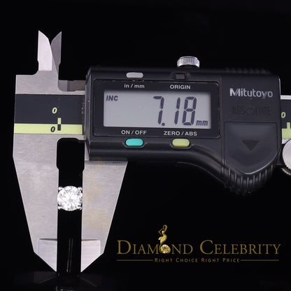 DiamondCelebritees 10k Real White Gold with 3.00ct Round VVS 'D' Color Moissanite Stud Earrings