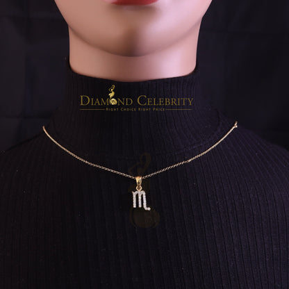 DiamondCelebritees 0.55ct Cubic Zirconia Yellow Silver SCORPION NOVEMBER Month Pendant Men & Women