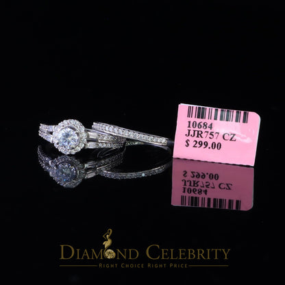 DiamondCelebritees 1.75ct Cubic Zirconia 925 White Silver Men;s/Womens Round Bridal Ring Size 7