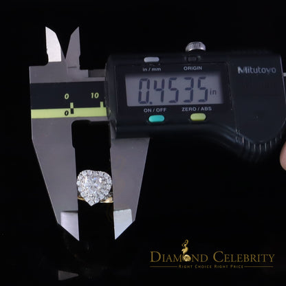 DiamondCelebritees Silver 1.66ct VVS D Heart Shape Moissanite Women Yellow Bridal Heart Ring SZ7
