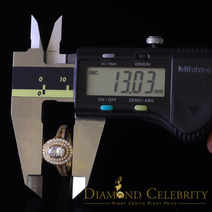 King Of Blings  10K Yellow Gold 2.00CT 'VVS' 'FL' D clr Oval Cut Moissonite Womens Ring S/7