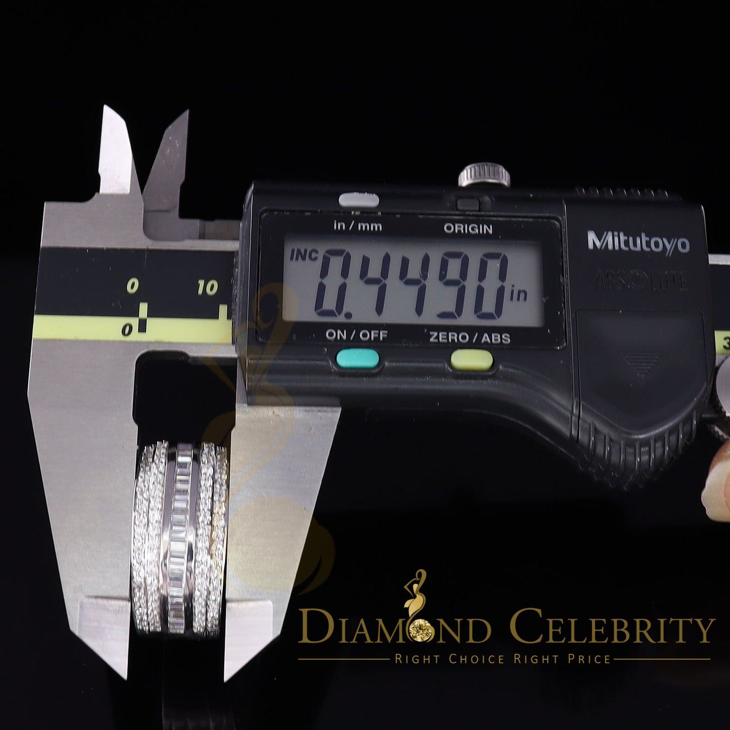 DiamondCelebritees Sterling White Silver 4.50ct Cubic Zirconia Band Fashion Men's Ring Size 9.5