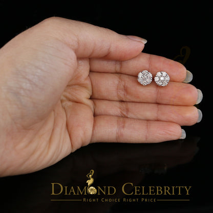 DiamondCelebritees 1.25CT Real Diamond with 10K Real Yellow Gold Men's/Women's Stud Earrings