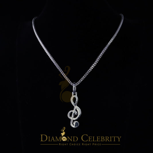 DiamondCelebritees Promise 925 White Sterling Silver MUSIC SIGN Pendant with 2.34ct Cubic Zirconia