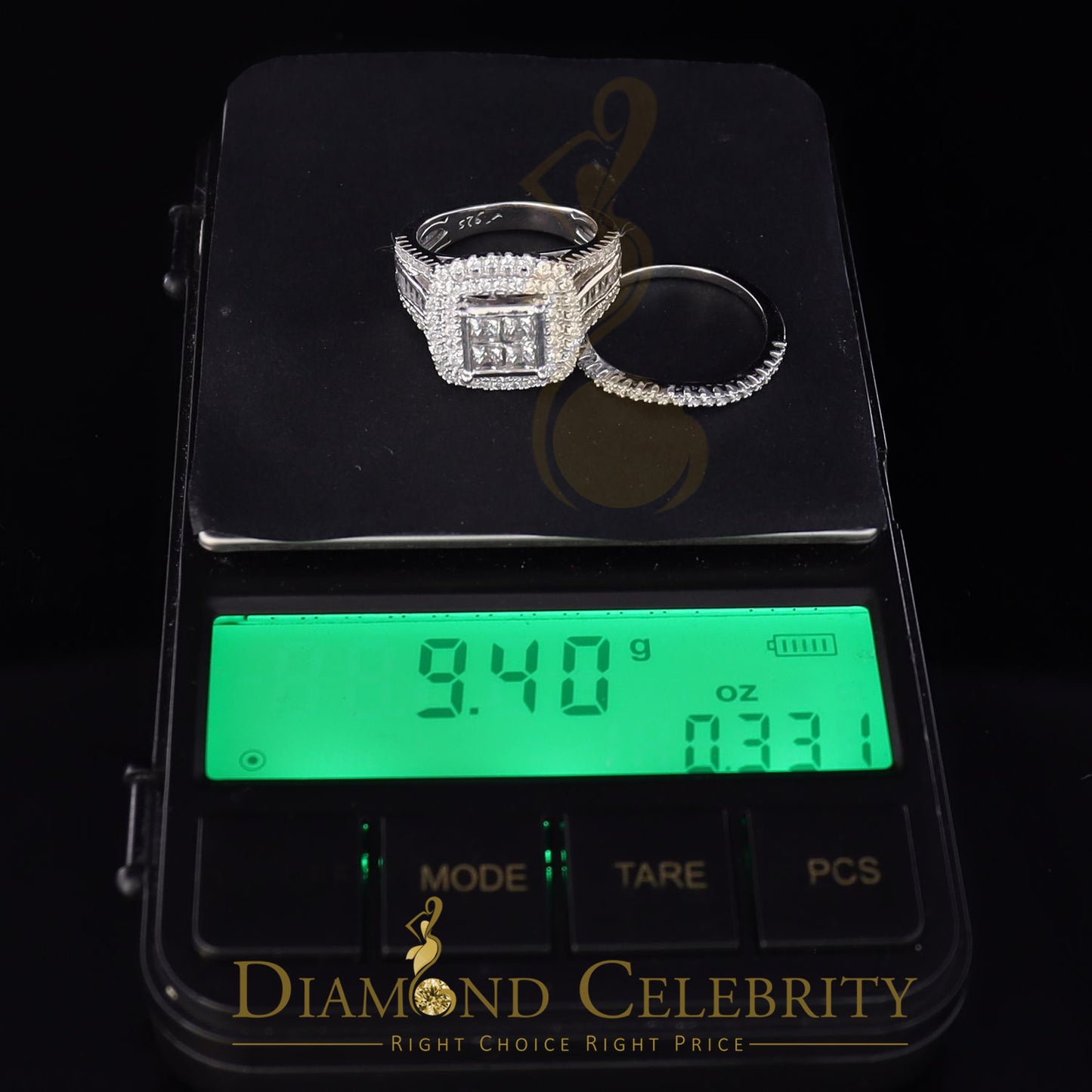 DiamondCelebritees 925 Sterling White Silver Shiny Cubic Zirconia 4.90 ct Bridal Womens Ring Size7