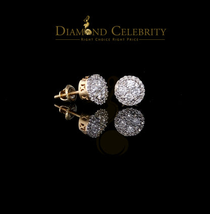 DiamondCelebritees Men's/Women's 10K Real Yellow Gold Real Diamond 0.50CT Stud Round Earring