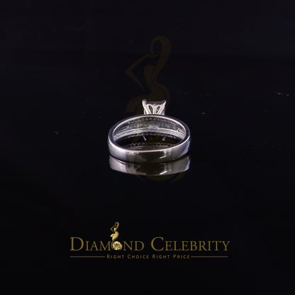 DiamondCelebritees 925 Sterling Silver White Real 0.33ct Princess Diamonds Square Ring Size 7