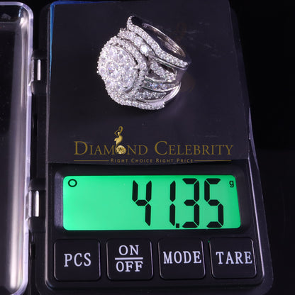 DiamondCelebritees 19.00ct Cubic Zirconia White Sterling Silver Men's/ Women Wedding Rings Size 9