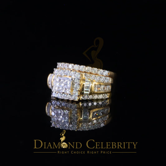 DiamondCelebritees 925 Sterling Silver Yellow 5.00ct Cubic Zirconia Bridal Womens Ring Size 7