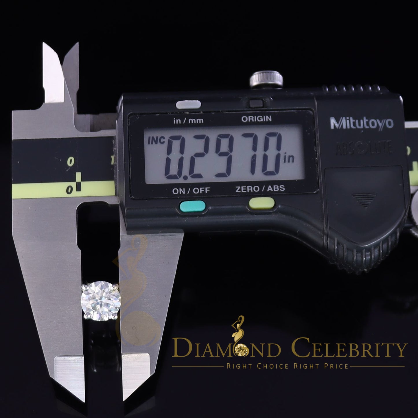 DiamondCelebritees 10k Real White Gold with 3.50ct Round VVS 'D' Color Moissanite Stud Earrings