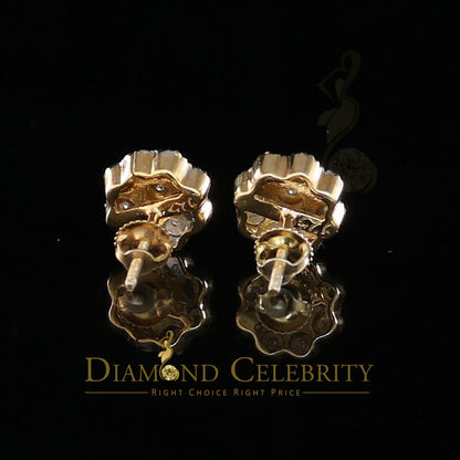 DiamondCelebritees 0.10ct Diamond 925 Sterling Silver Yellow Floral Earrings For Men's & Women's