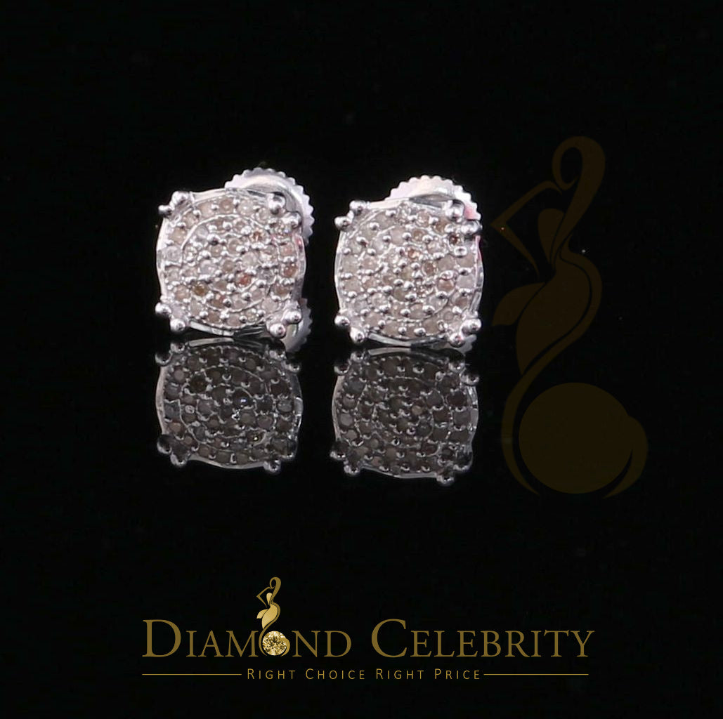 DiamondCelebritees 0.15ct Round Diamond 925 Sterling Silver White For Men's / Women's Earrings