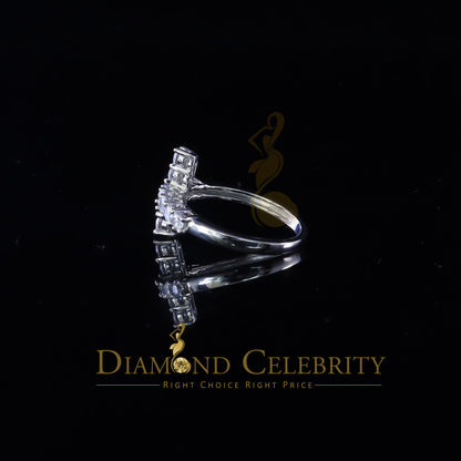 DiamondCelebritees 1.50ct Cubic Zirconia 925 Sterling White Silver Cross Womens Fashion Ring Size 8