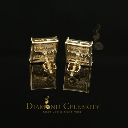 DiamondCelebritees 925 Sterling Silver 0.25ct Diamond Yellow Stud Men's/ Women's Earrings