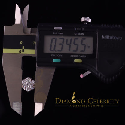 DiamondCelebritees 1.50ct Vvs 'D' Color Genuine Moissanite Stud FLORAL Earrings 10k Real White Gold