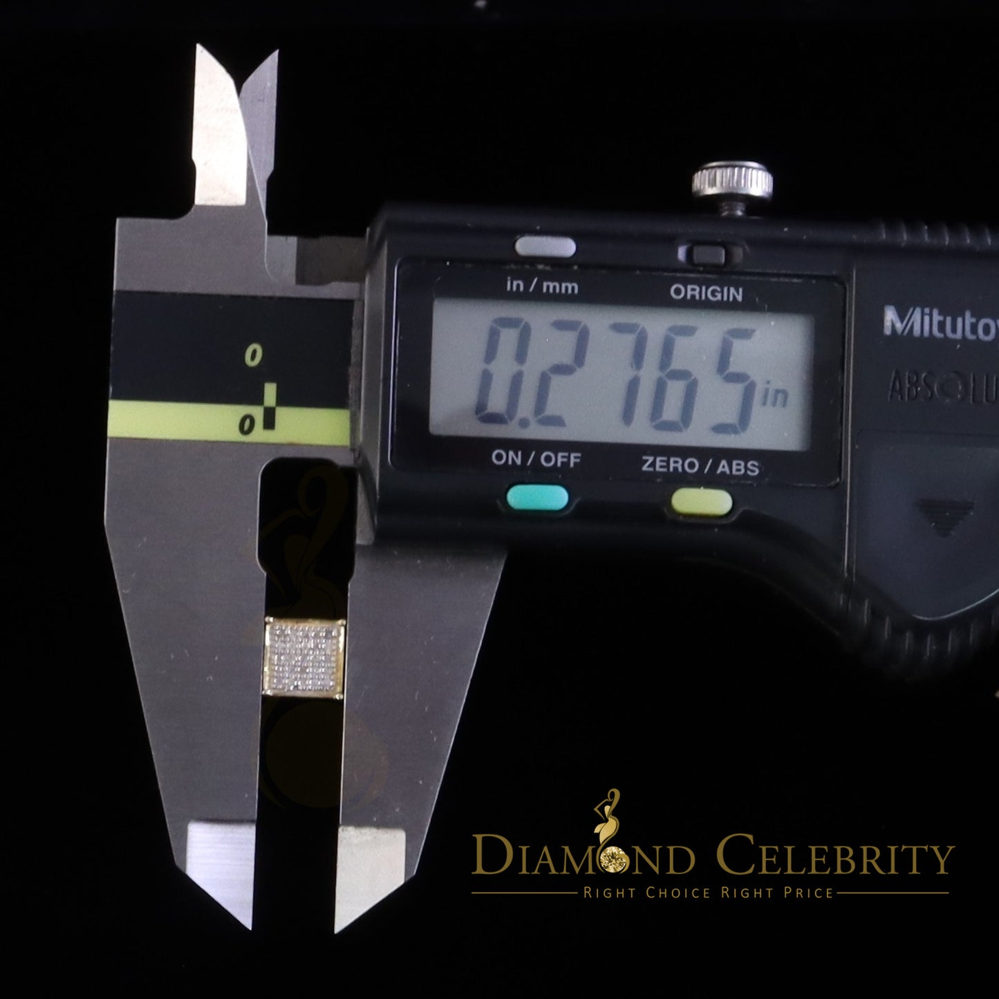 DiamondCelebritees 925 Sterling Yellow Silver 0.15ct Diamond Womens and Men's Square Stud Earrings