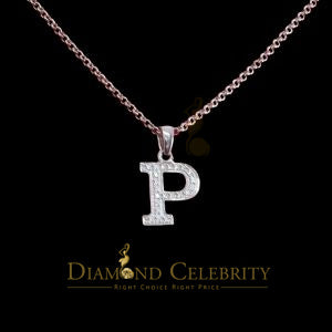 Attractive Sterling SilverAll Alphabet Letter White Pendant with Cubic Zirconia