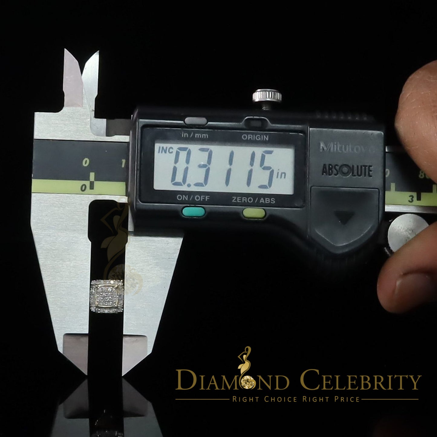DiamondCelebritees 0.25ct Diamond 925 Silver Yellow Square Earring For Men's / Women's stud