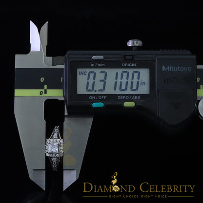 DiamondCelebritees 1.0CT 925 Sterling Silver White Ladies Ring Cubic Zirconia Ring Size 7