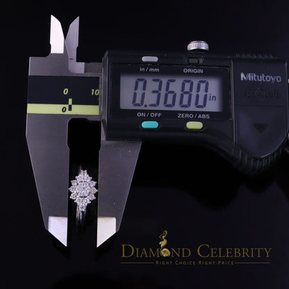 DiamondCelebritees 1.00ct Cubic Zirconia Sterling White Silver Flower Engagement Womens Ring Size 7