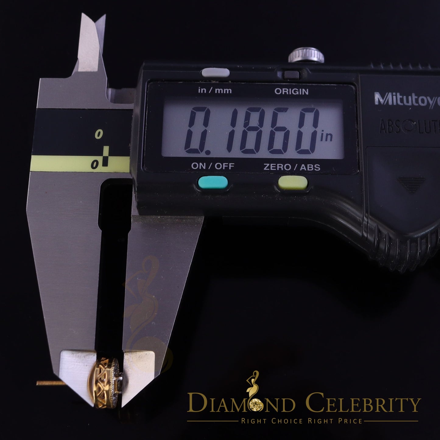 DiamondCelebritees Real 10k Yellow Gold Round Stud 0.50ct Earrings with Real Diamonds