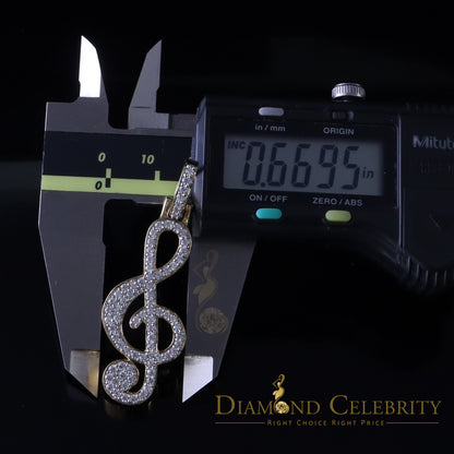 DiamondCelebritees Promise 925 Yellow Sterling Silver MUSIC SIGN Pendant with 2.34ct Cubic Zirconia