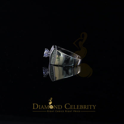 DiamondCelebritees Diamond Celebrity 6.0ct Cubic Zirconia White Silver Men's Square Ring Size 9