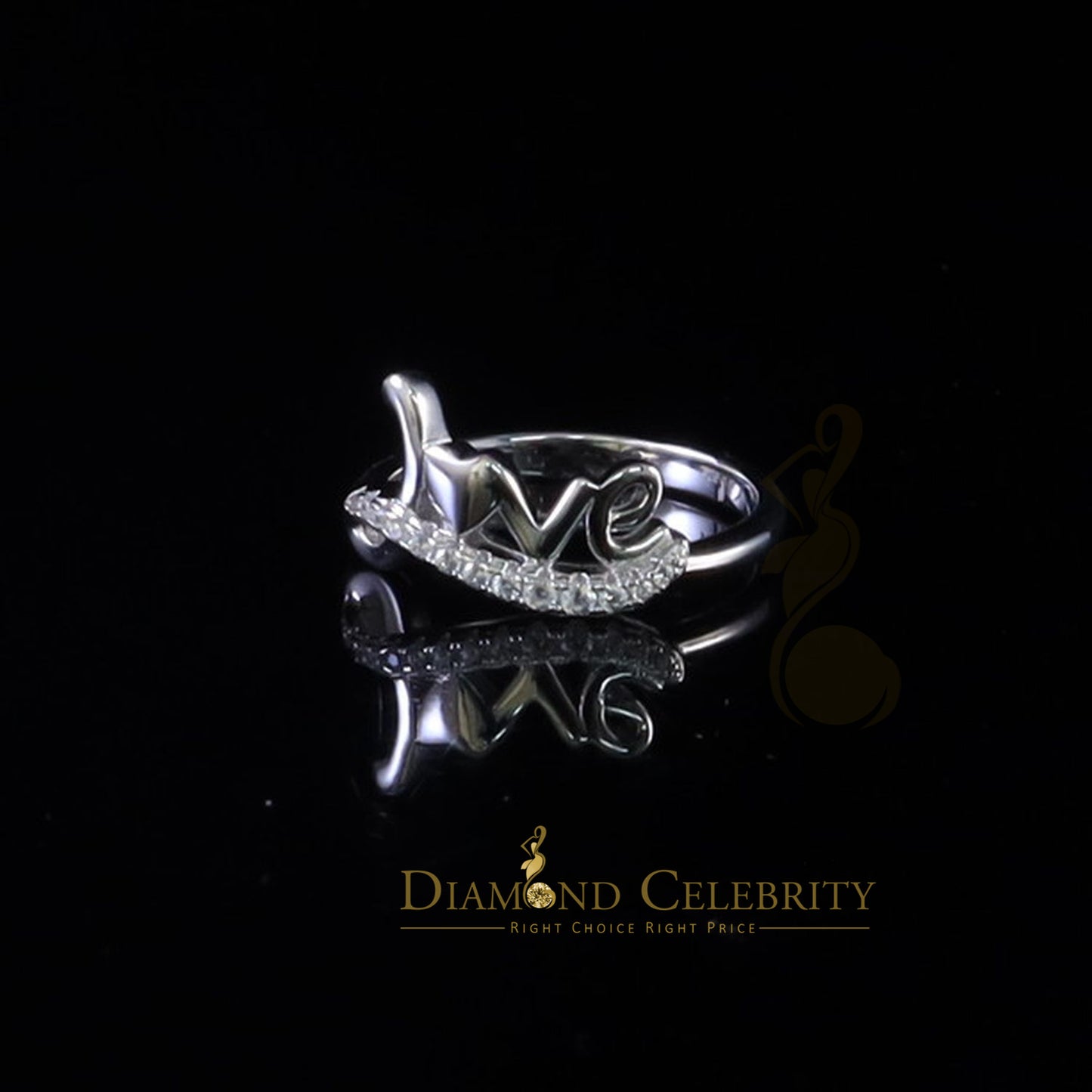 DiamondCelebritees White 925 Sterling Silver 0.25ct Cubic Zirconia Womens Engagement Love Ring SZ 6