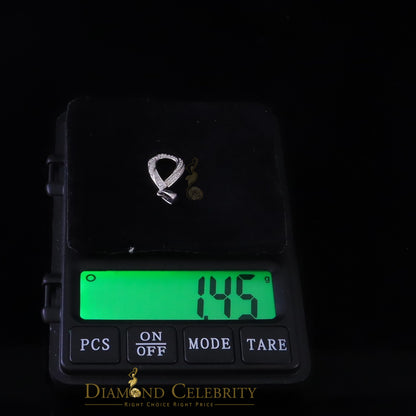 DiamondCelebritees White Sterling Silver Pendant with Charming Necklace Shape 0.37ct Cubic Zirconia