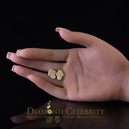DiamondCelebritees 1.00ct Moissanite Yellow 925 Sterling Silver Women's Nugget Earrings